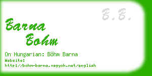 barna bohm business card