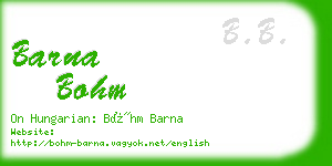 barna bohm business card
